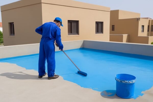 تطبيق العزل المائي على أسطح منزل في الكويت