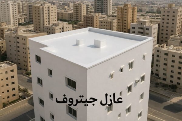 سطح مبنى في الكويت مغمور بالماء لاختبار العزل