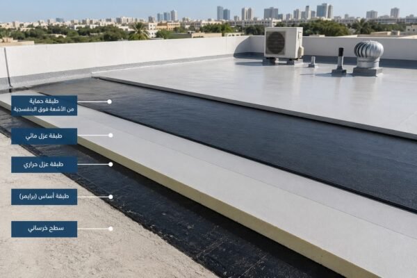 سطح مبنى بعزل متعدد الطبقات